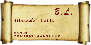 Bibescó Leila névjegykártya